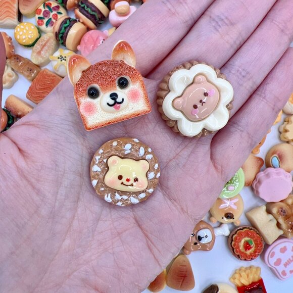 Random Mixed Character Resin Charms for DIY Jewelry, Hair Clips & Crafts - Picture 5 of 7